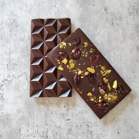 Cranberry Pistachio Dark Chocolate Bar